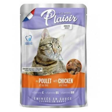 POUCH  PLAISIR CAT ADUL POLLO&HIGAD*100g