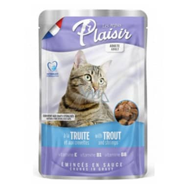 POUCH  PLAISIR CAT ADUL TRUCH&CAMAR*100g