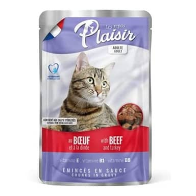 POUCH  PLAISIR CAT ADUL RES&PAVO * 100gr