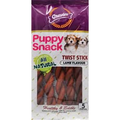PUPPY SNACK TWIST STICK CORDERO * 5 UND