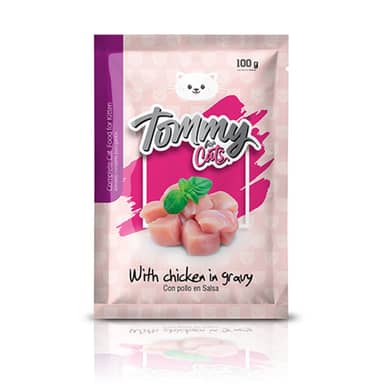 POUCH TOMMY GATITO POLLO EN SALSA*100 gr