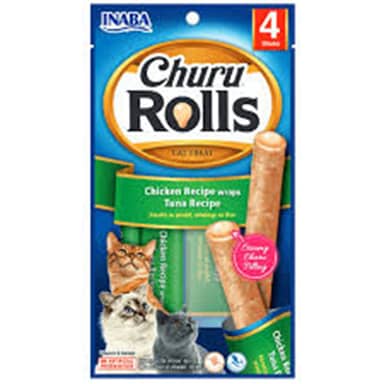 CHURU SNACK CAT ROLLS 4P POLLO&TUNA*40 g