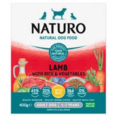 NATURO ADULT DOG LAMB RICE BANDEJA*400gr
