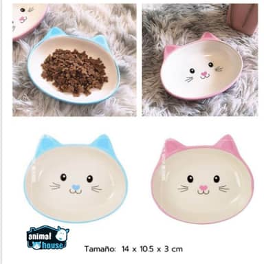 COMEDERO DE CERAMICA PLANO PARA GATOS